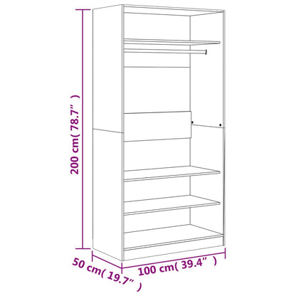 Kleiderschrank Sonoma-Eiche 100x50x200 cm Holzwerkstoff