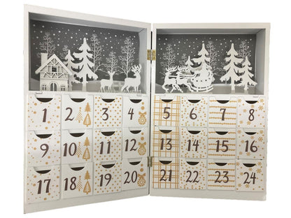 LED Adventskalender aus Holz, befüllbar, mit 8 LED