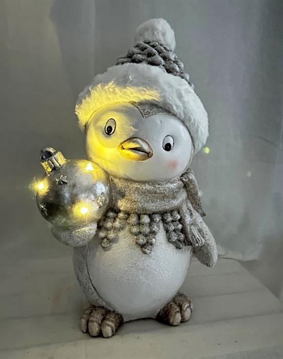 LED Deko Pinguin mit 3 LED 43.5cm