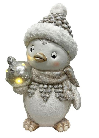 LED Deko Pinguin mit 3 LED 43.5cm