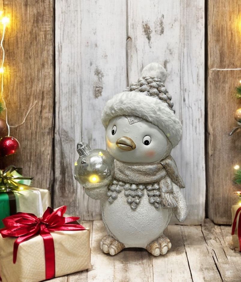 LED Deko Pinguin mit 3 LED 43.5cm