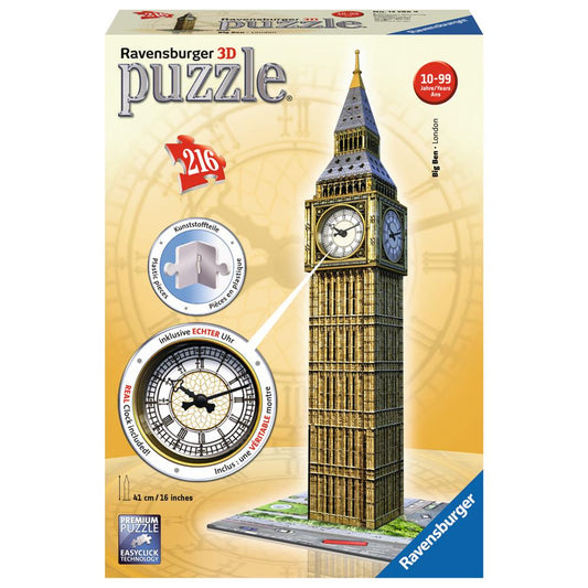 RAVENSBURGER 3D Puzzle Big Ben mit echter Uhr