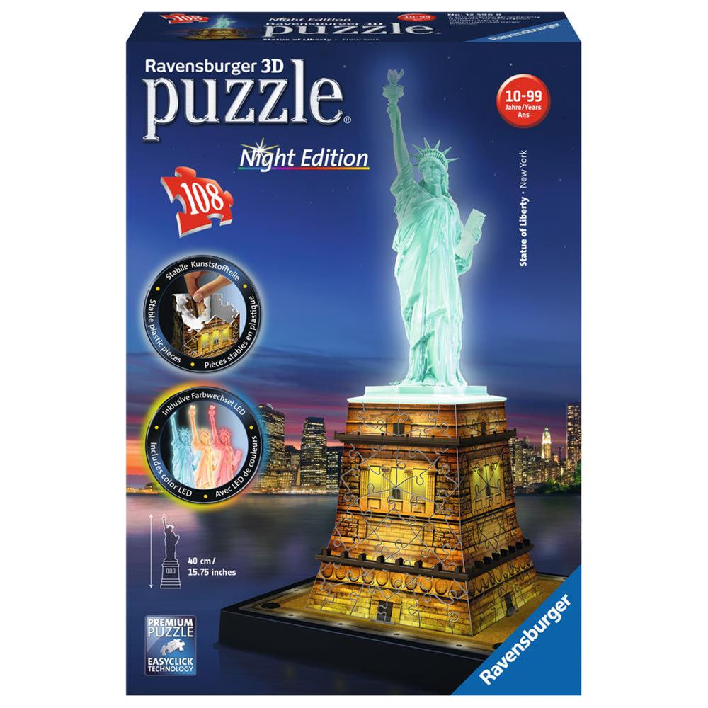 RAVENSBURGER 3D Puzzle Freiheitsstatue bei Nacht