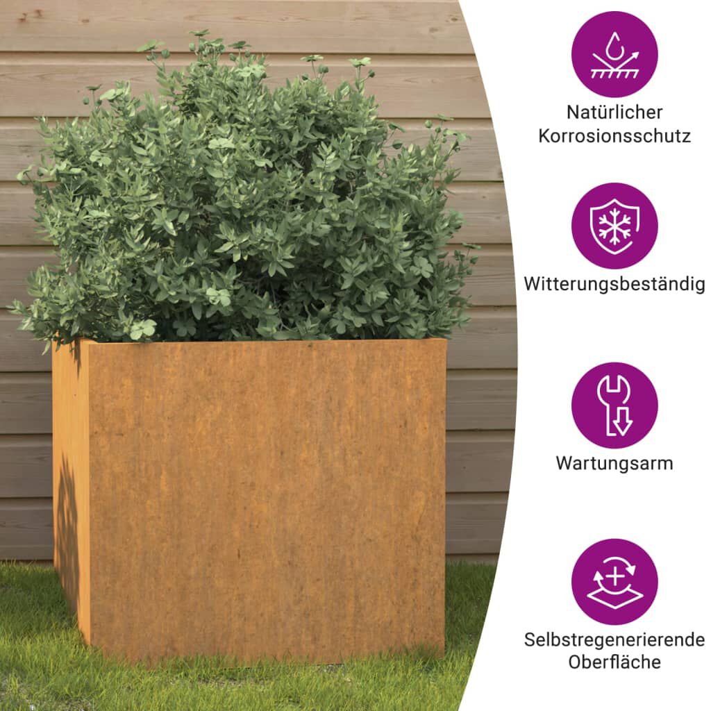 Pflanzkübel 49x47x46 cm Cortenstahl