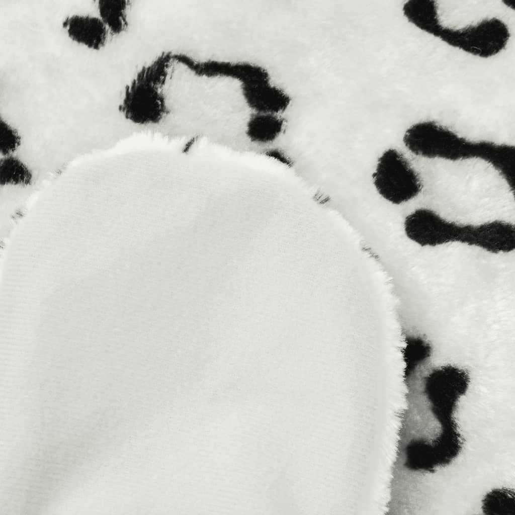 Plüsch Leopardenfell Teppich 139 cm Weiß