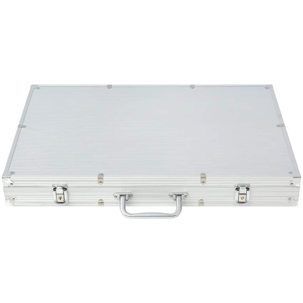 Poker Set mit 1.000 Laserchips Aluminium