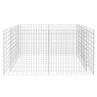 Gabionen-Hochbeet Stahl 180×90×100 cm Silbern