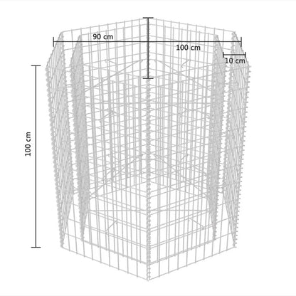 Sechseckiges Gabionen-Hochbeet 100×90×100 cm