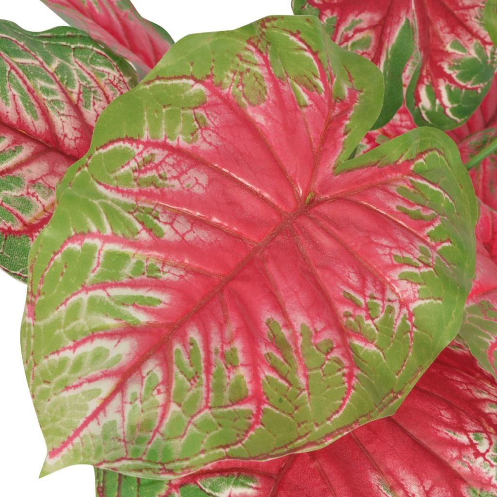 Künstliche Caladium Pflanze mit Topf 85 cm Rot und Grün