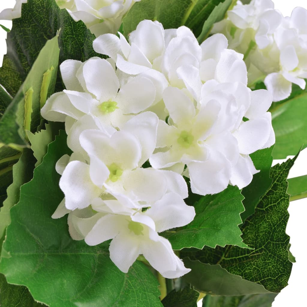 Künstliche Hortensie mit Topf 60 cm Weiß