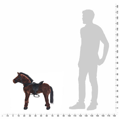 Plüschtier Pferd Stehend Plüsch Dunkelbraun XXL