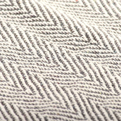 Überwurf Baumwolle Fischgrätmuster 125 x 150 cm Grau