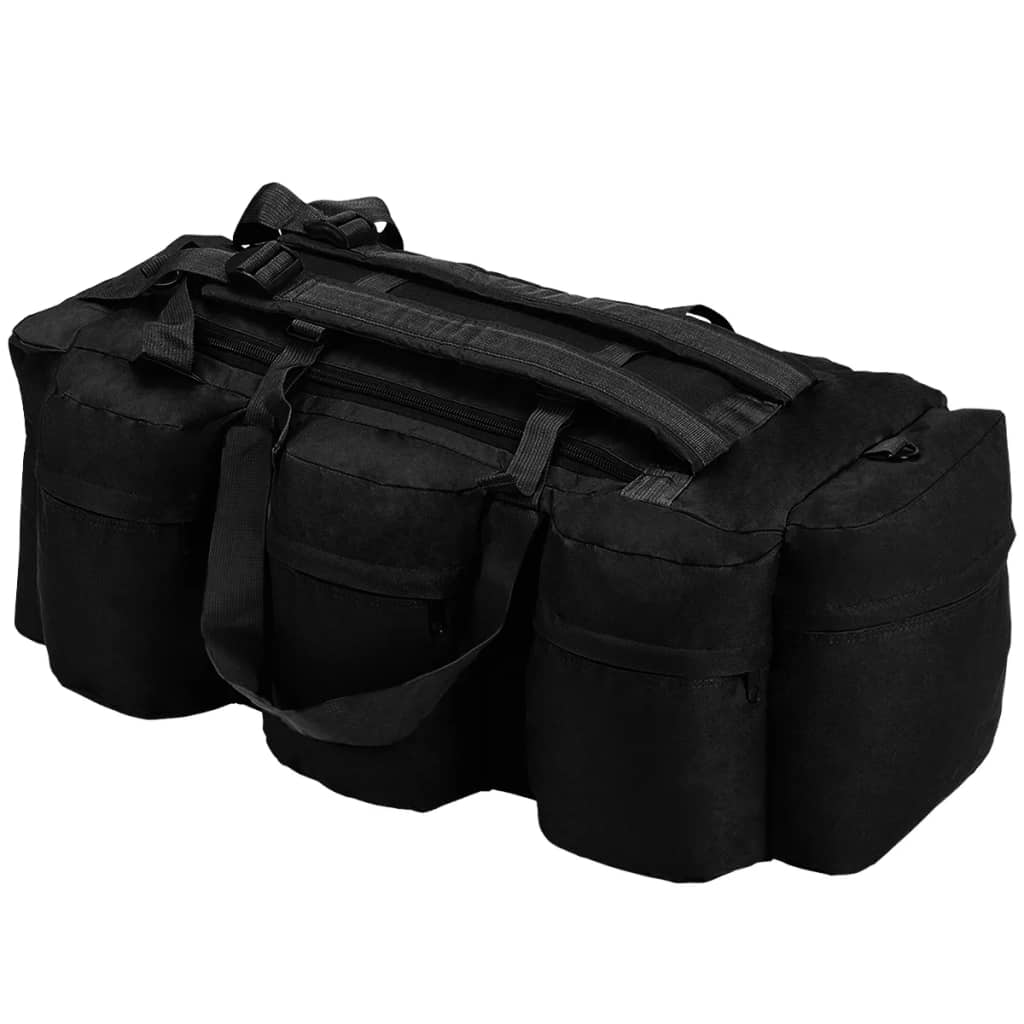 3-in-1 Seesack Armee-Stil 45 L Schwarz