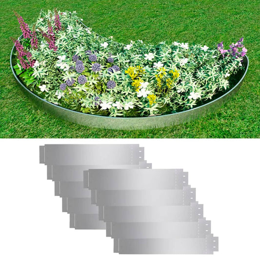 Rasenkanten 10 Stk. Verzinkter Stahl 100 x 20 cm