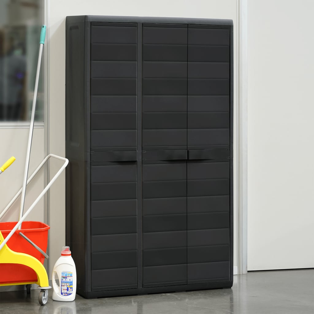 Gartenschrank mit 4 Böden Schwarz