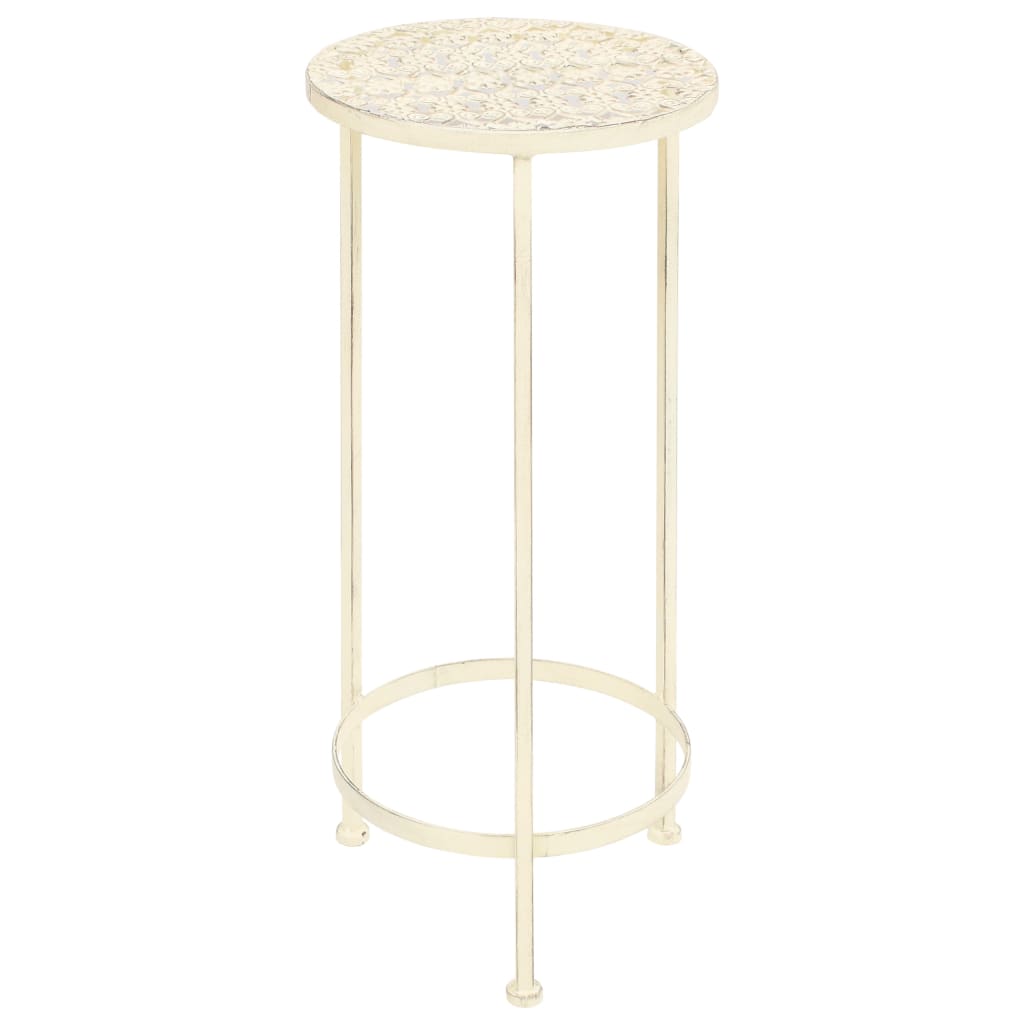 Blumenständer Set 3 Stk. Vintage Stil Metall Weiß