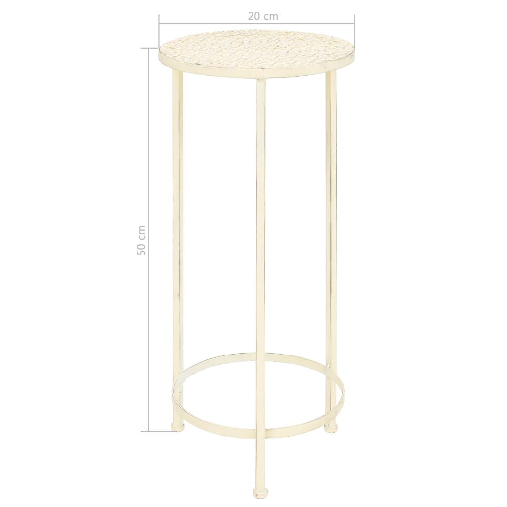 Blumenständer Set 3 Stk. Vintage Stil Metall Weiß