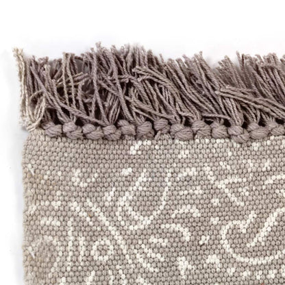 Kelim-Teppich Baumwolle 120x180 cm mit Muster Taupe