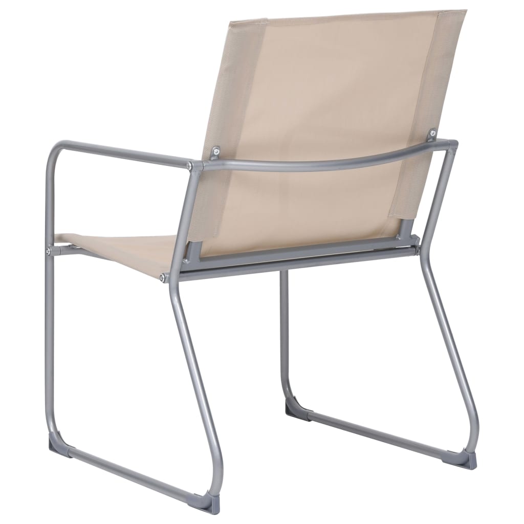 4-tlg. Garten-Lounge-Set Stoff und Stahl Creme