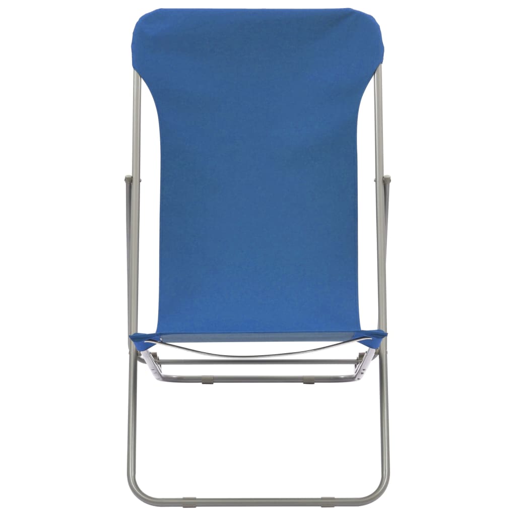 Klappbare Strandstühle 2 Stk. Stahl und Oxford-Gewebe Blau