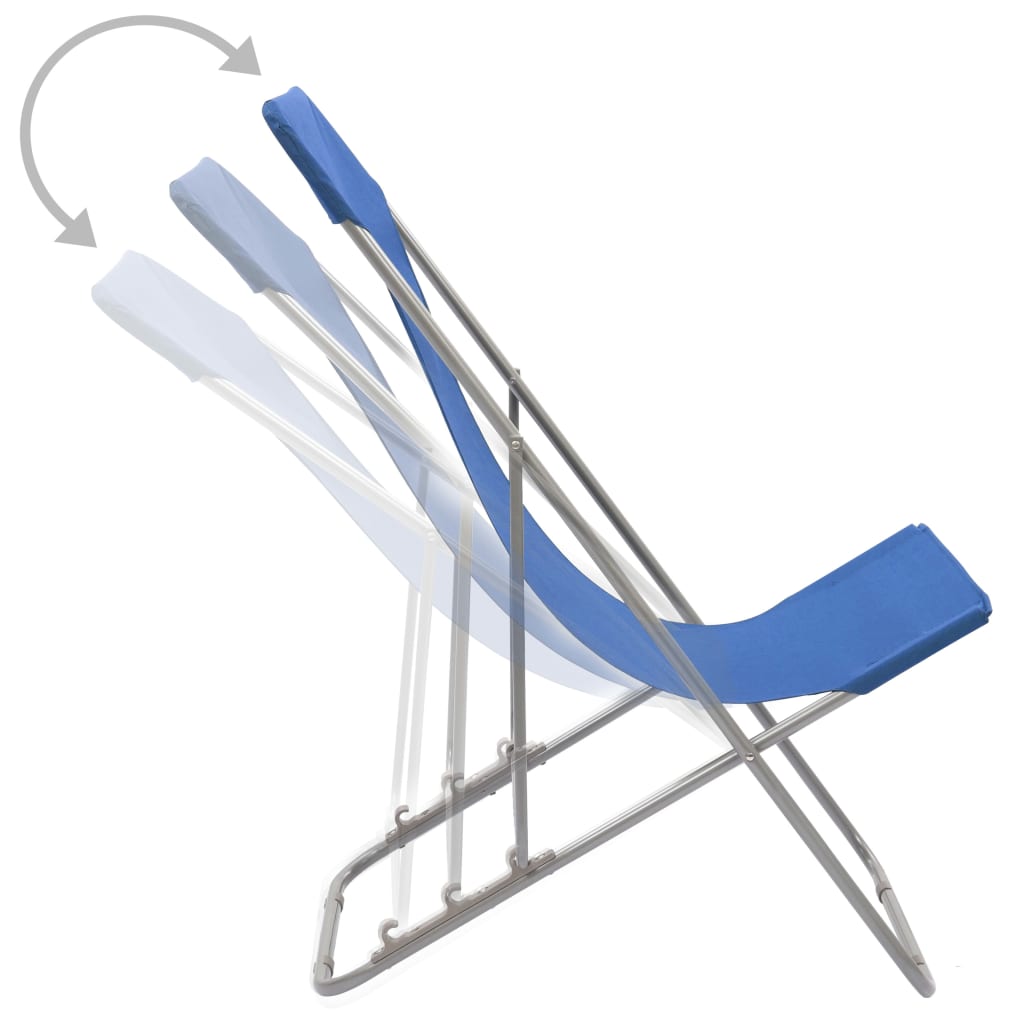 Klappbare Strandstühle 2 Stk. Stahl und Oxford-Gewebe Blau