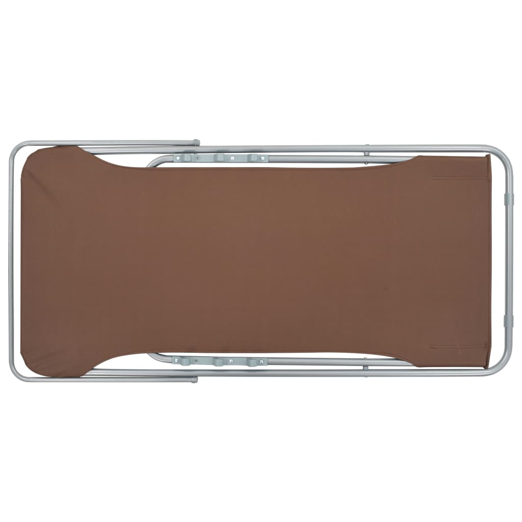 Klappbare Strandstühle 2 Stk. Stahl und Oxford-Gewebe Braun