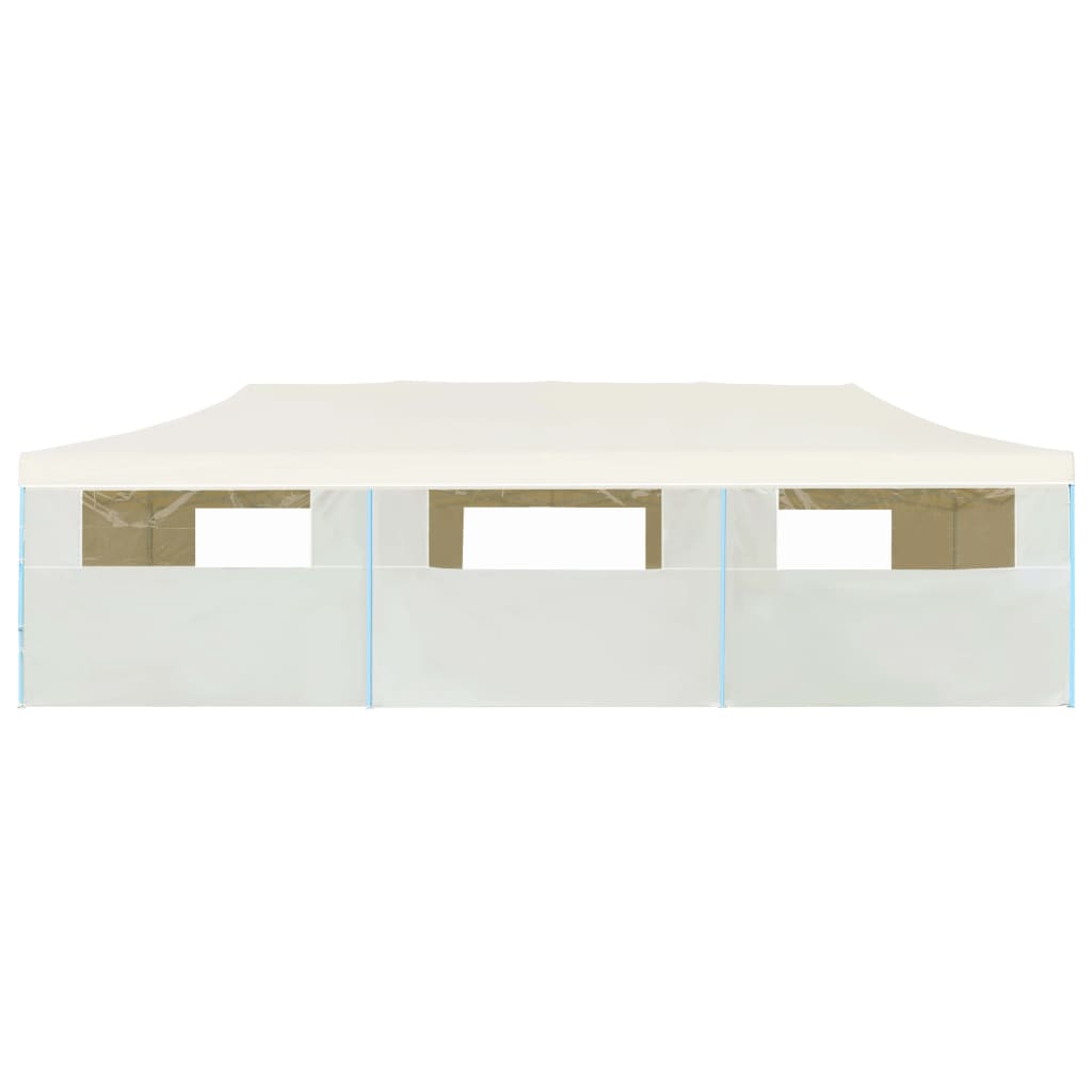 Faltzelt Partyzelt Pop-Up mit 8 Seitenwänden 870x291x315 cm Creme