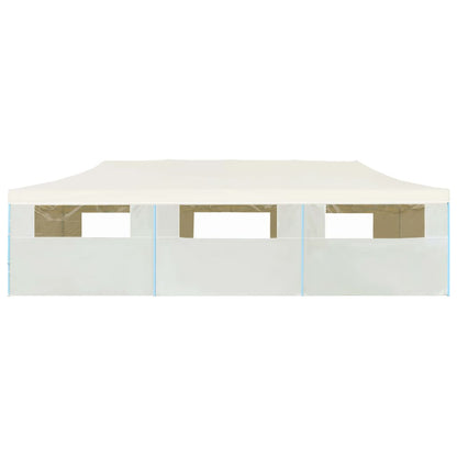 Faltzelt Partyzelt Pop-Up mit 8 Seitenwänden 870x291x315 cm Creme