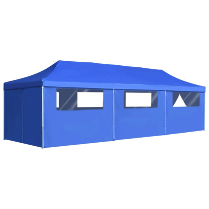 Faltzelt Partyzelt Pop-Up mit 8 Seitenwänden 870x291x315 cm Blau