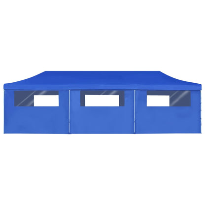 Faltzelt Partyzelt Pop-Up mit 8 Seitenwänden 870x291x315 cm Blau