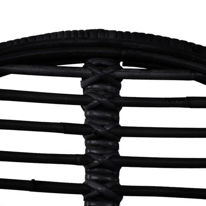 Esszimmerstühle 6 Stk. Schwarz Natur Rattan
