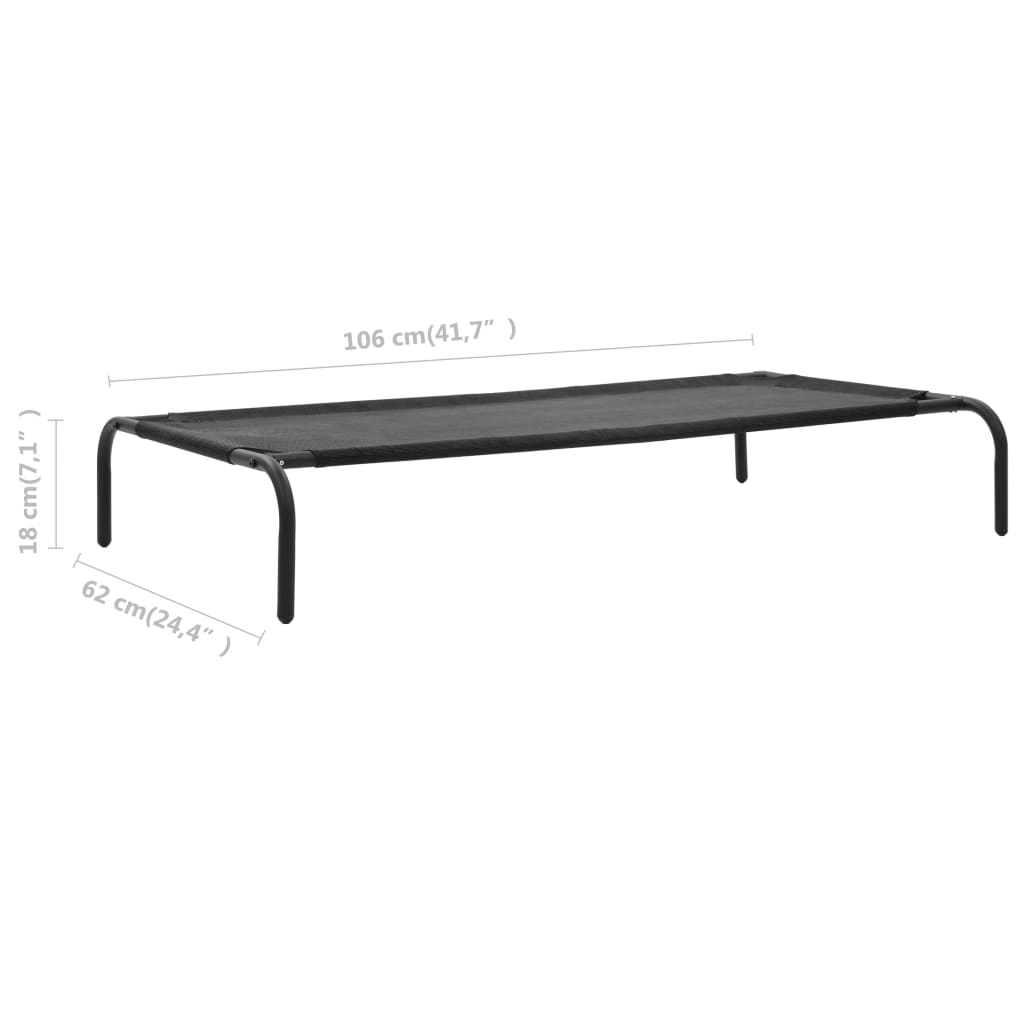 Erhöhtes Hundebett Schwarz L Textilene