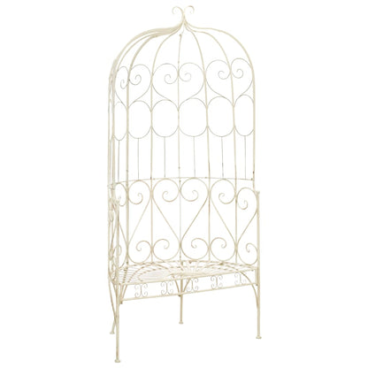 Gartenbank 95 cm Eisen Antik Weiß