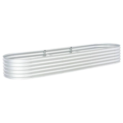 Garten-Hochbeet 320x80x44 cm Verzinkter Stahl Silbern