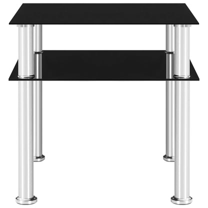 Beistelltisch Schwarz 45x50x45 cm Hartglas