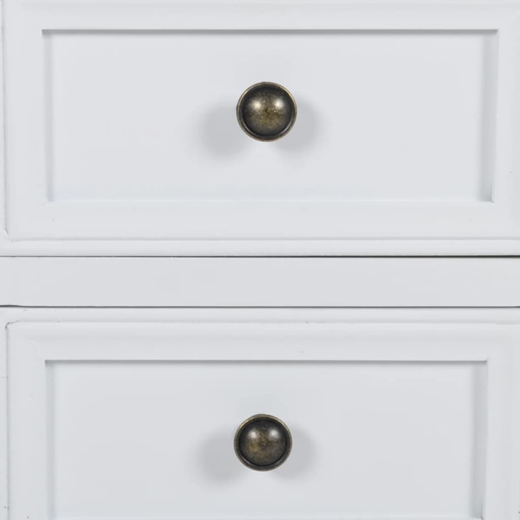 Nachttisch mit 2 Schubladen MDF Weiß