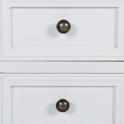 Nachttisch mit 2 Schubladen MDF Weiß