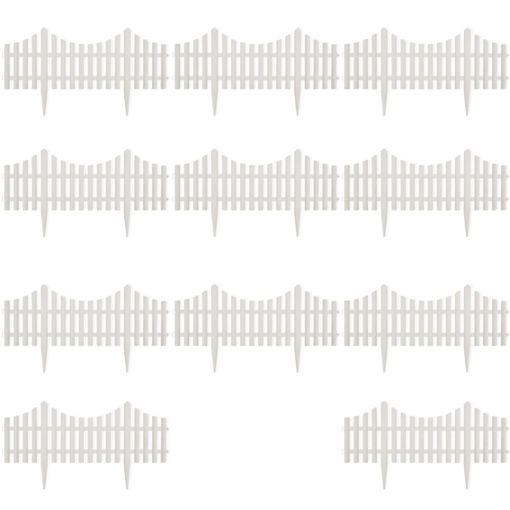 Rasenkanten 17 Stk. Weiß 10 m PP