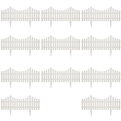 Rasenkanten 17 Stk. Weiß 10 m PP