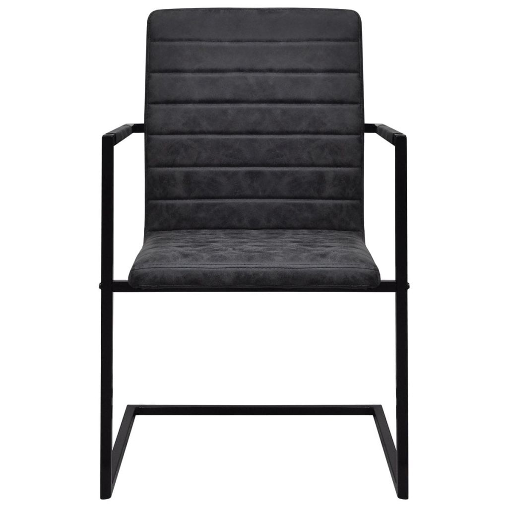 Freischwinger 2 Stk. Schwarz Kunstleder