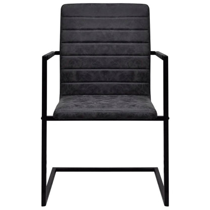 Freischwinger 2 Stk. Schwarz Kunstleder