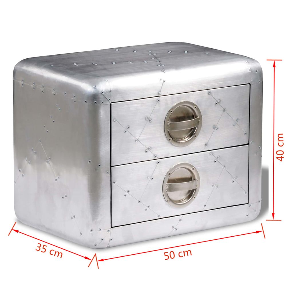 Aviator Beistelltisch Aluminium Vintage Flugzeug Stil