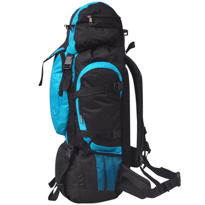 Wanderrucksack XXL 75 L Schwarz und Blau