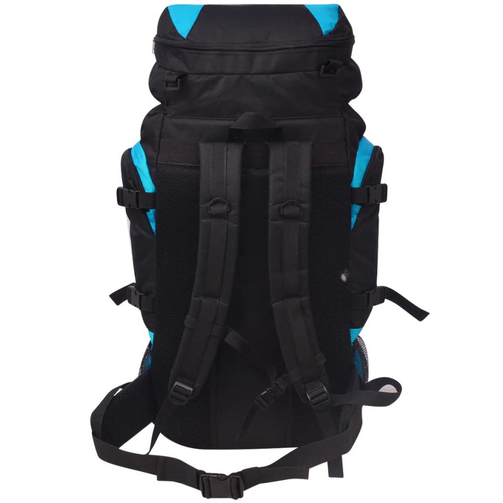 Wanderrucksack XXL 75 L Schwarz und Blau