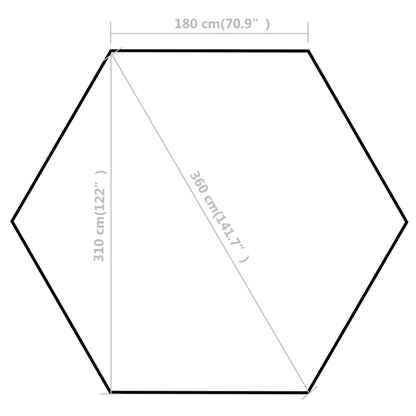 Hexagonal Pop-Up Zelt mit 6 Seitenwänden Cremeweiß 3,6x3,1 m