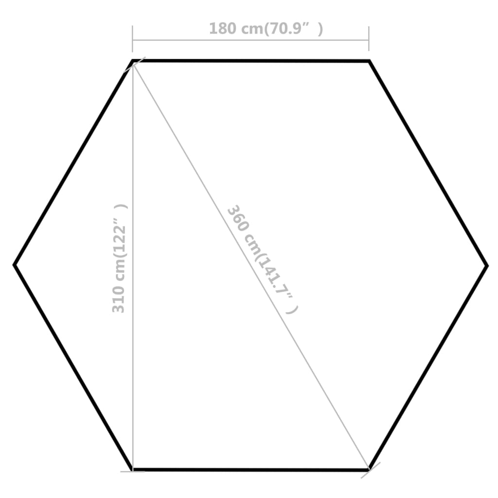 Hexagonal Pop-Up Zelt mit 6 Seitenwänden Dunkelblau 3,6x3,1 m
