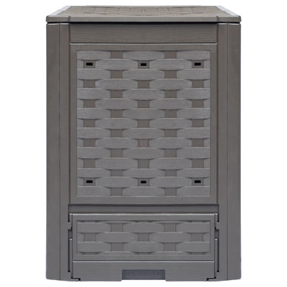 Gartenkomposter Braun 60x60x83 cm 300 L Kunststoff Rattan
