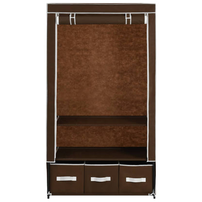 Kleiderschrank Braun 87 x 49 x 159 cm Stoff