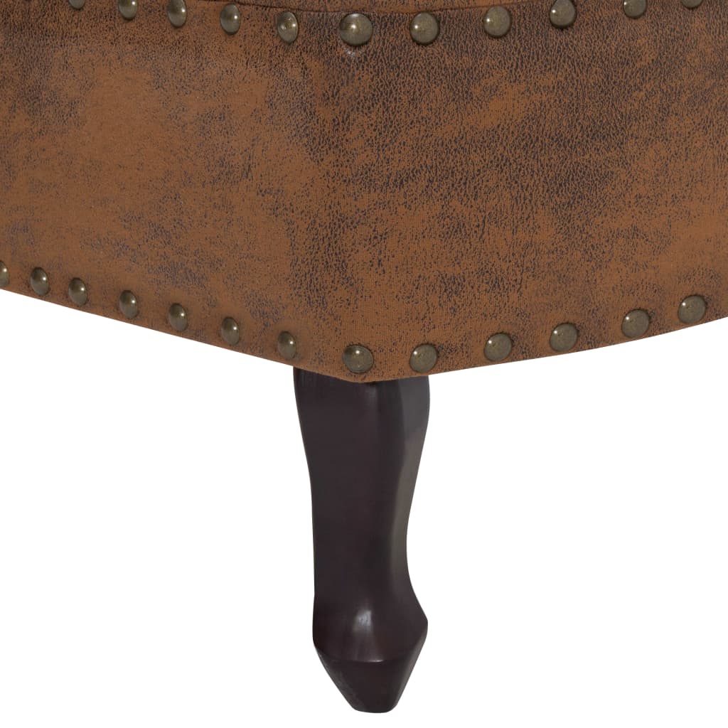 Chaiselongue Braun Wildleder-Optik