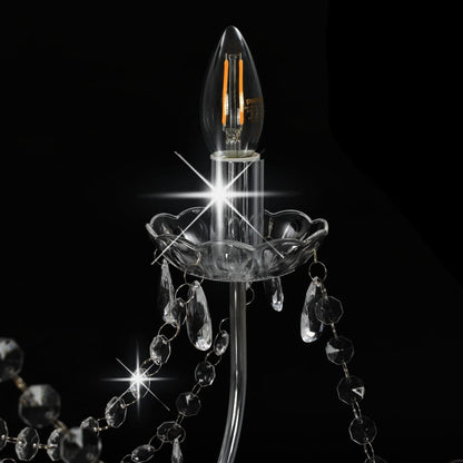 Kronleuchter mit Perlen Silbern 8 x E14-Fassungen